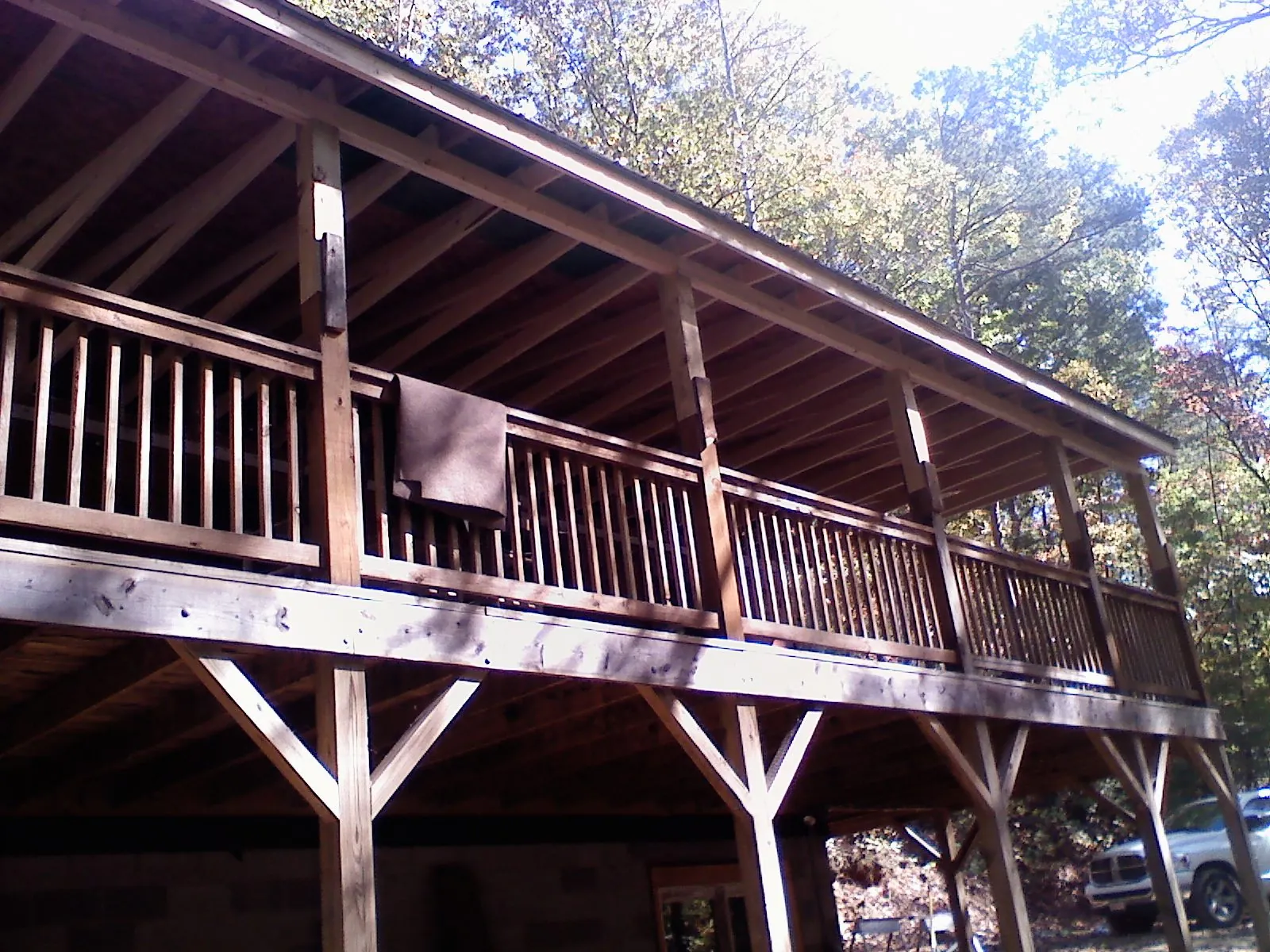 Timber framing under a new elevated porch and deck — Roof Leak Repair in Higganum by Roofing Brothers